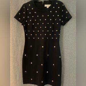 Michael Kors Black Dress with Gold Studs
